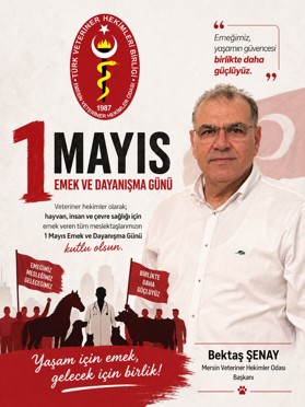 Mersin Veteriner Hekimleri Odası’ndan 1 Mayıs Mesajı: “Emeğin ve Alın Terinin Yanındayız”