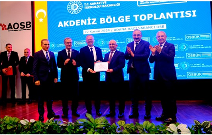 MTOSB’ye ‘Yeşil OSB Belgesi’ verildi