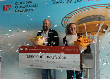 ÇUKUROVA ULUSLARARASI HAVALİMANI 1 MİLYONUNCU YOLCUYU AĞIRLADI