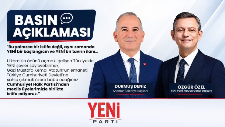 Anamur Belediye Başkanı Durmuş Deniz, CHP’den İstifa Etti: