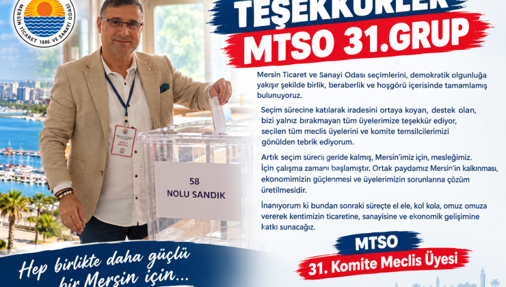 MTSO 31. Grup’tan Seçim Sonrası Teşekkür Mesajı